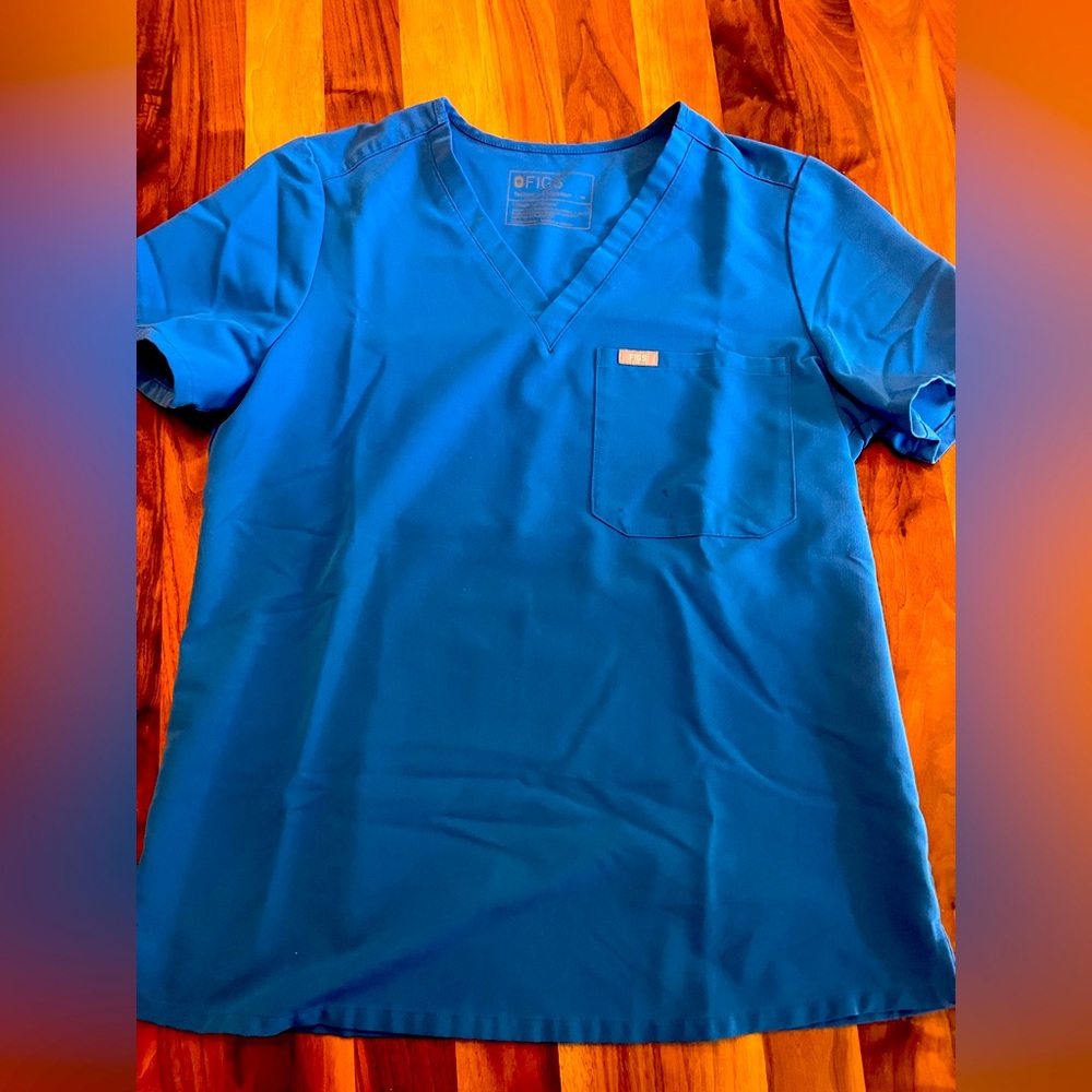 Figs Scrub Top- Royal Blue